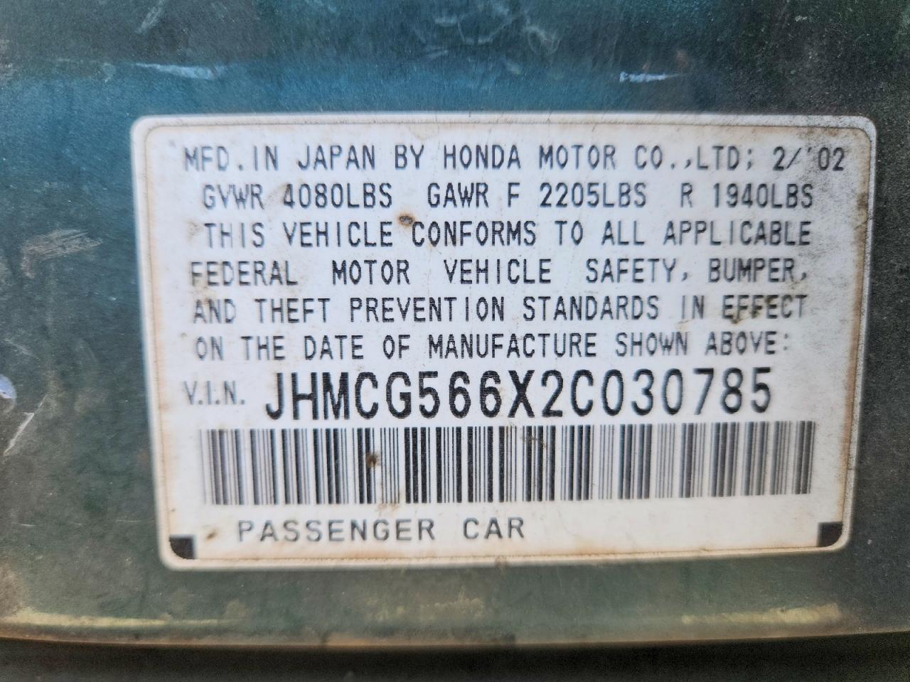 2002 Hond Accord