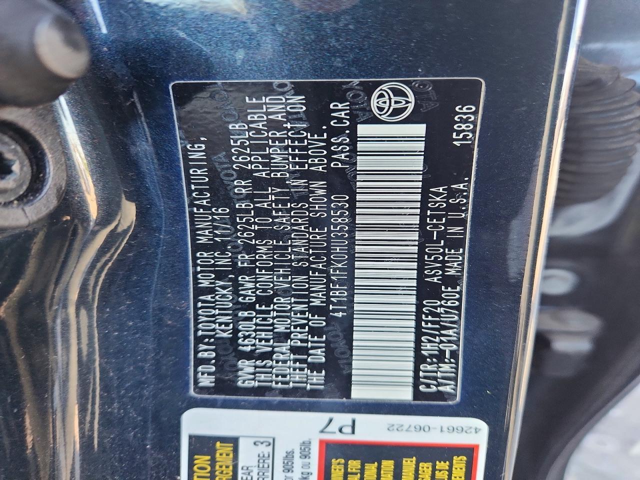 2017 TOYOTA CAMRY