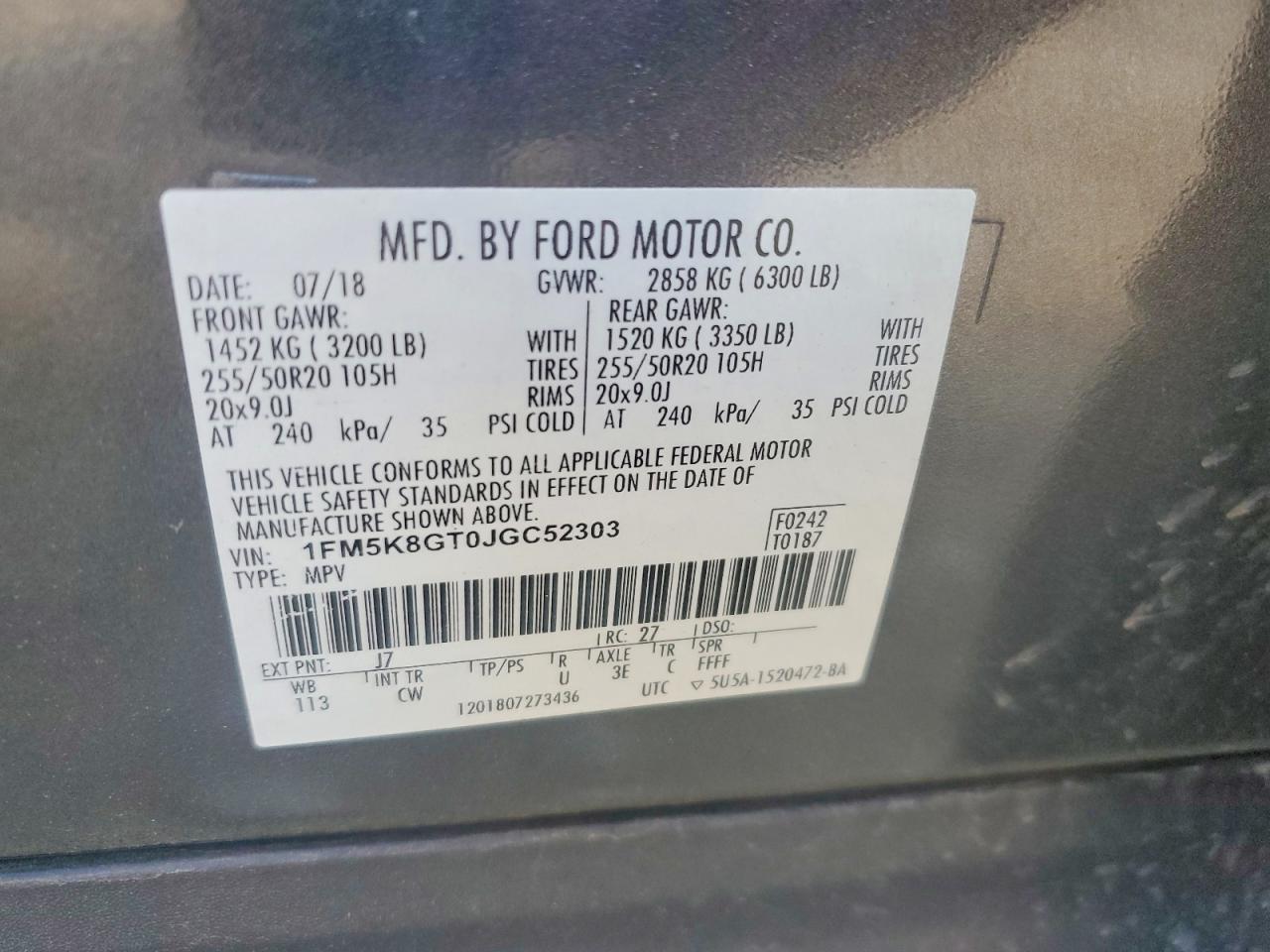 2018 FORD Explorer Sport Trac