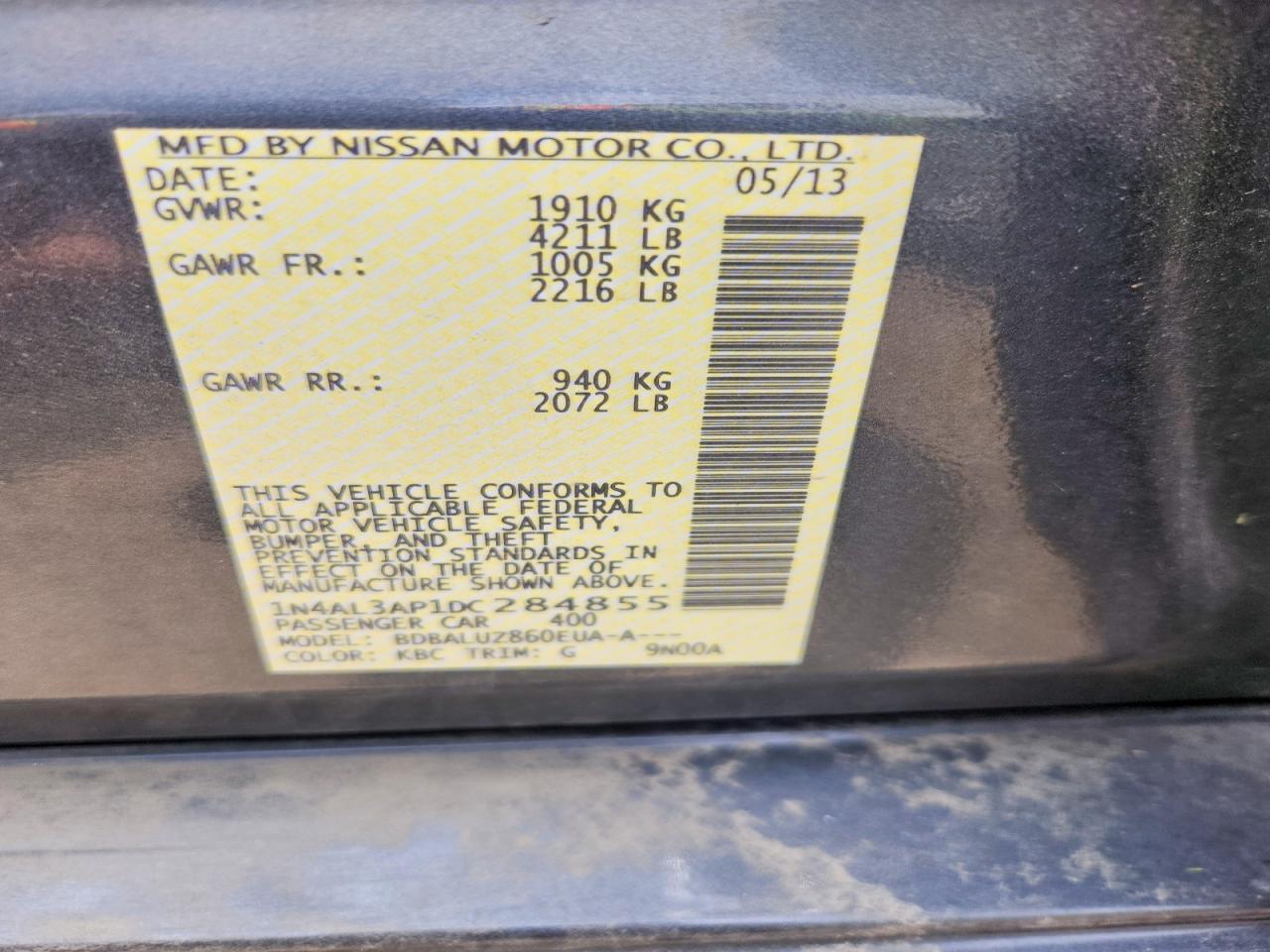 2013 NISSAN ALTIMA