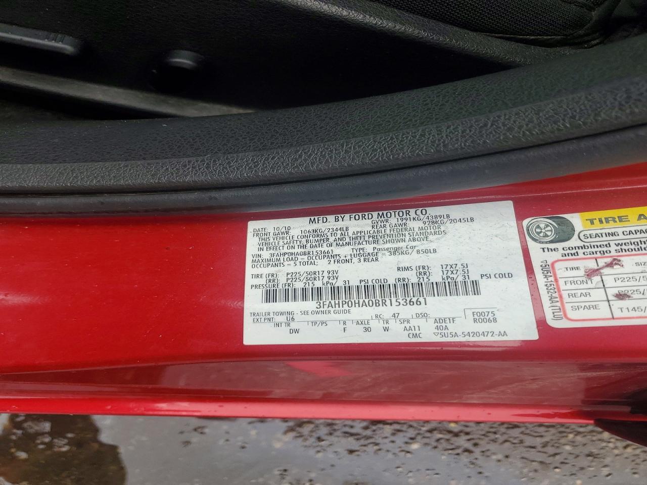 2011 FORD FUSION