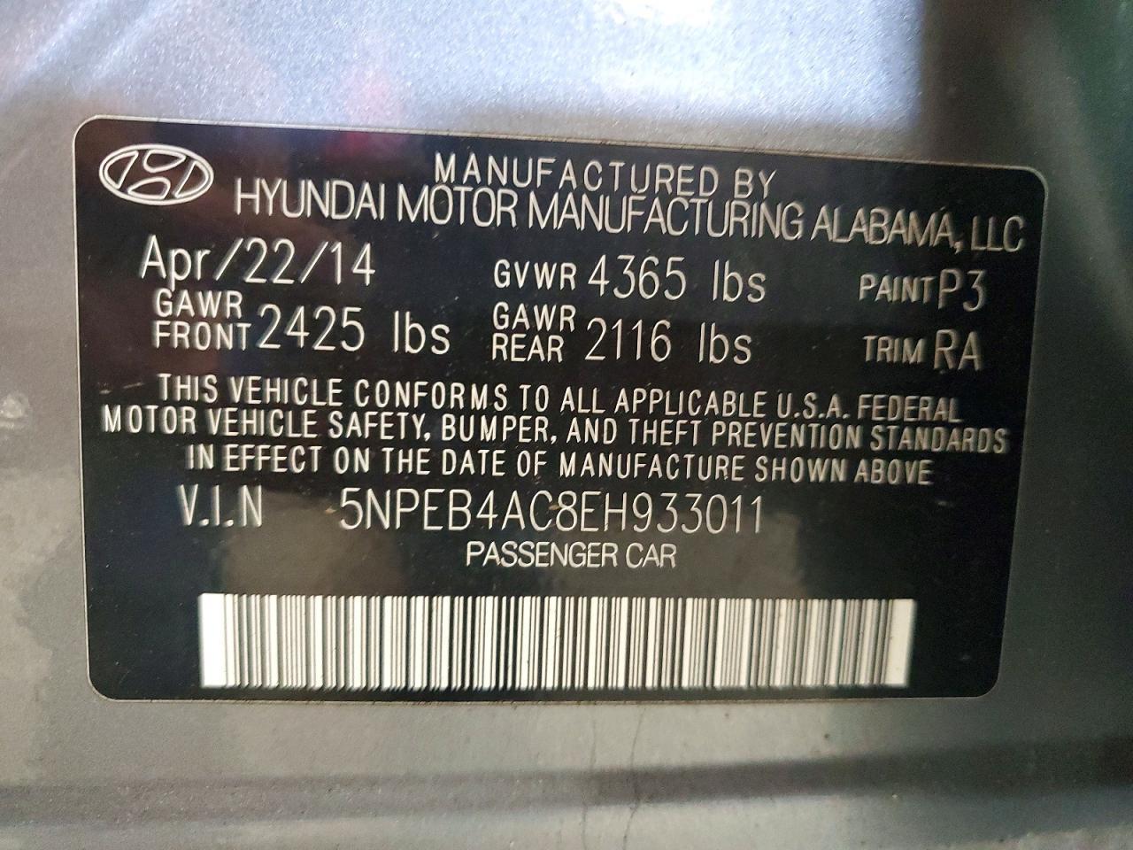 2014 HYUNDAI SONATA