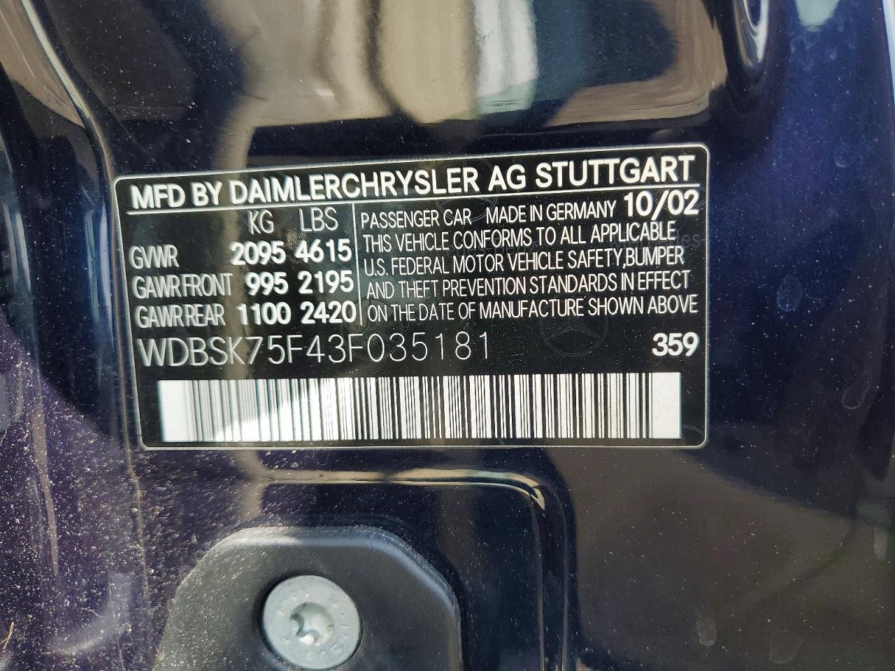 2003 MERCEDES-BENZ SL-Class