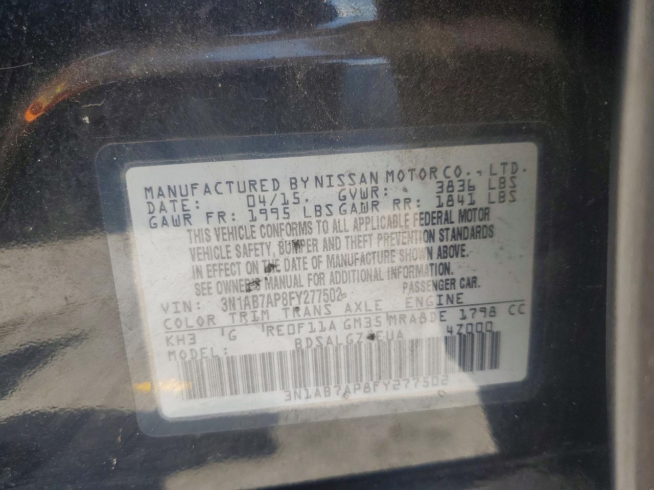 2015 NISSAN SENTRA