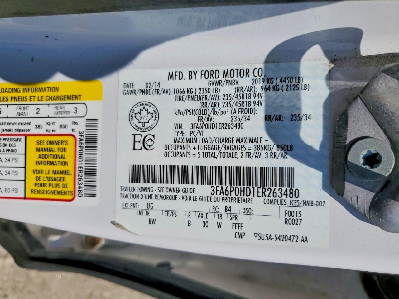 2014 FORD FUSION