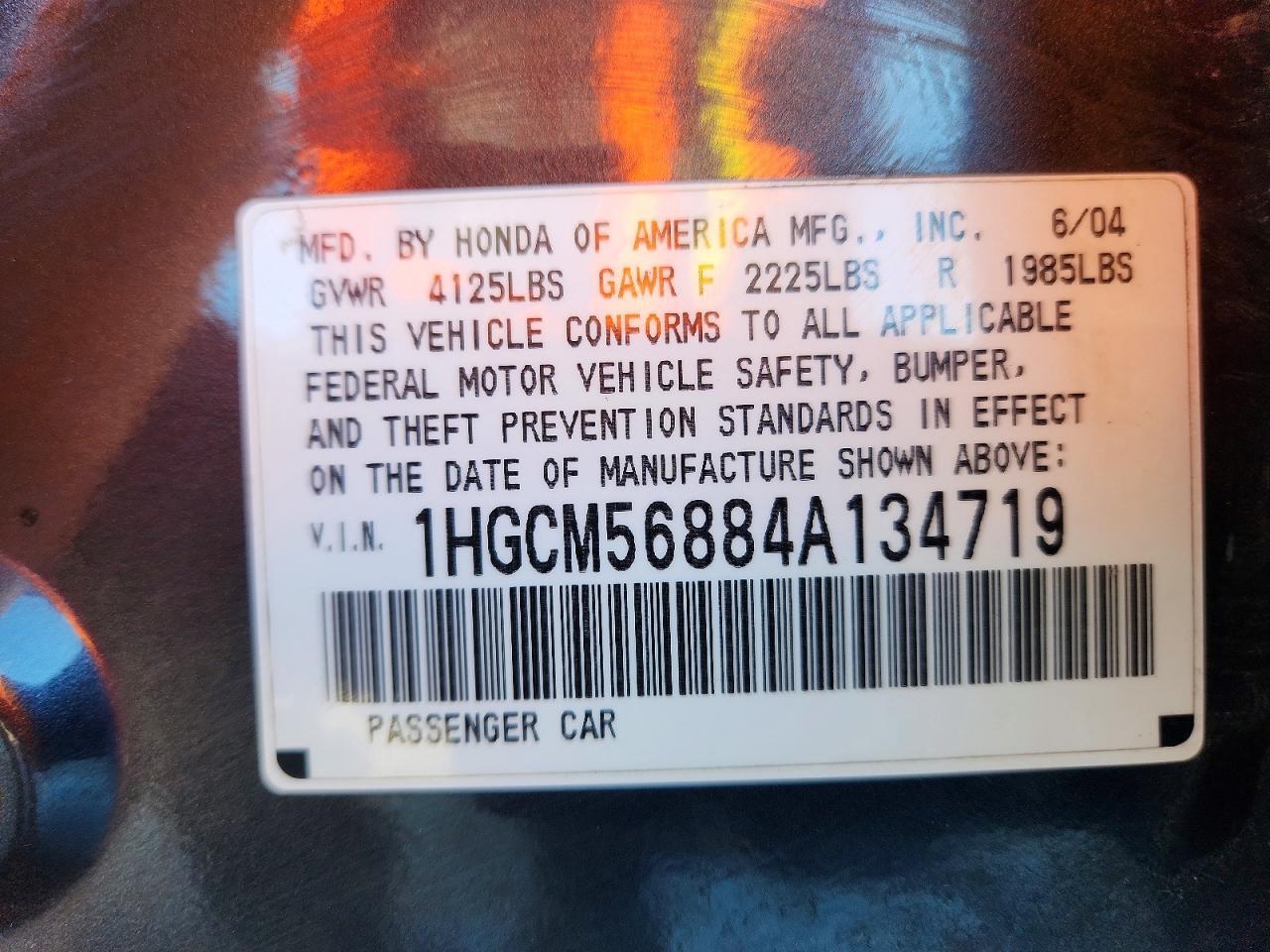 2004 HONDA ACCORD