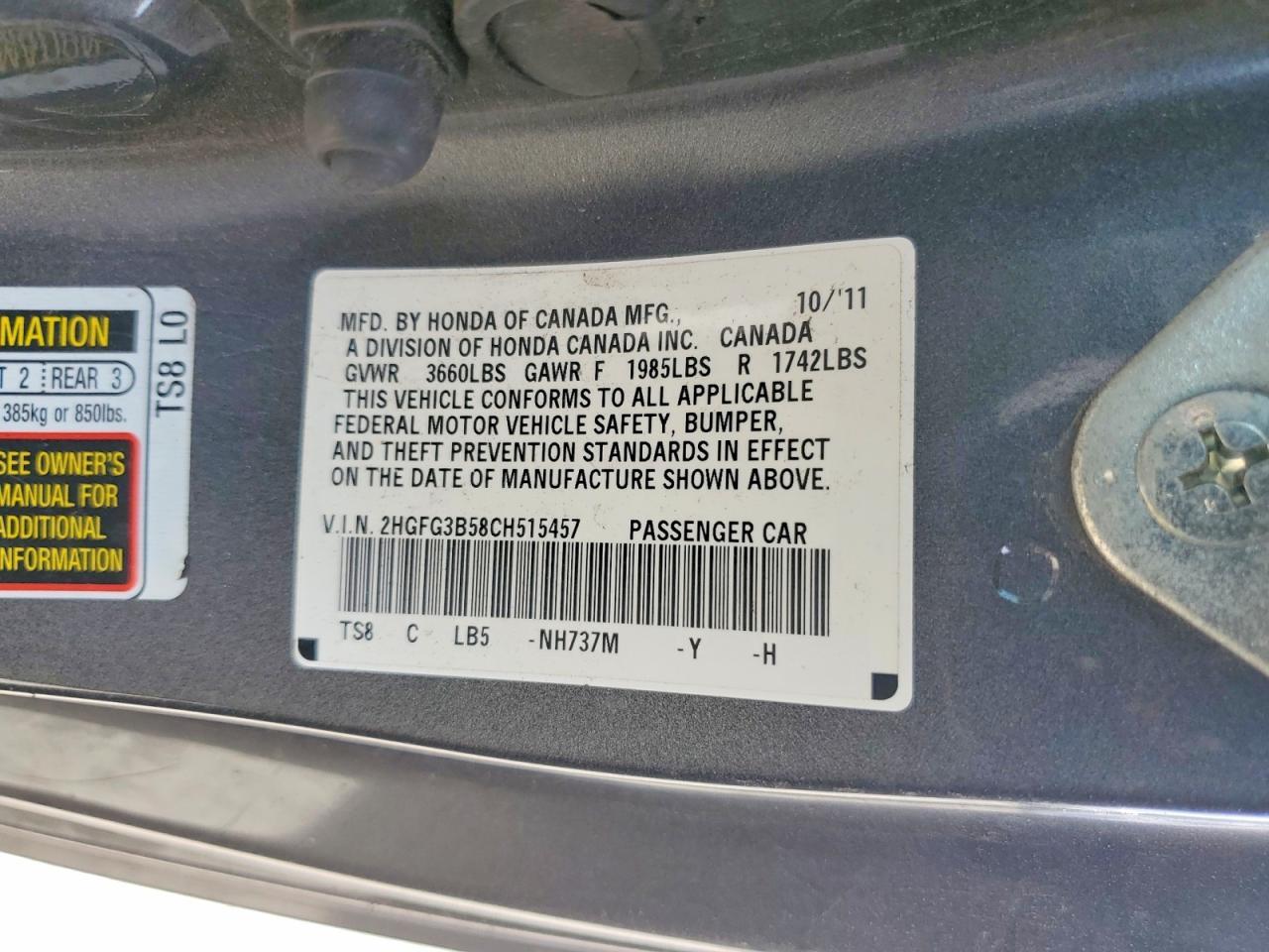 2012 HONDA CIVIC