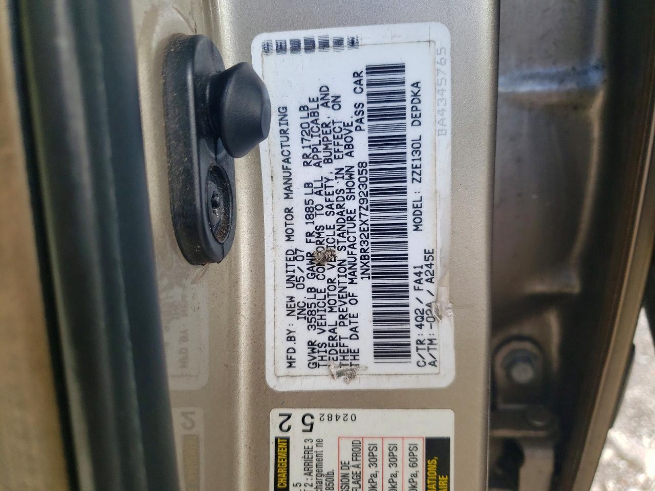 2007 TOYOTA COROLLA