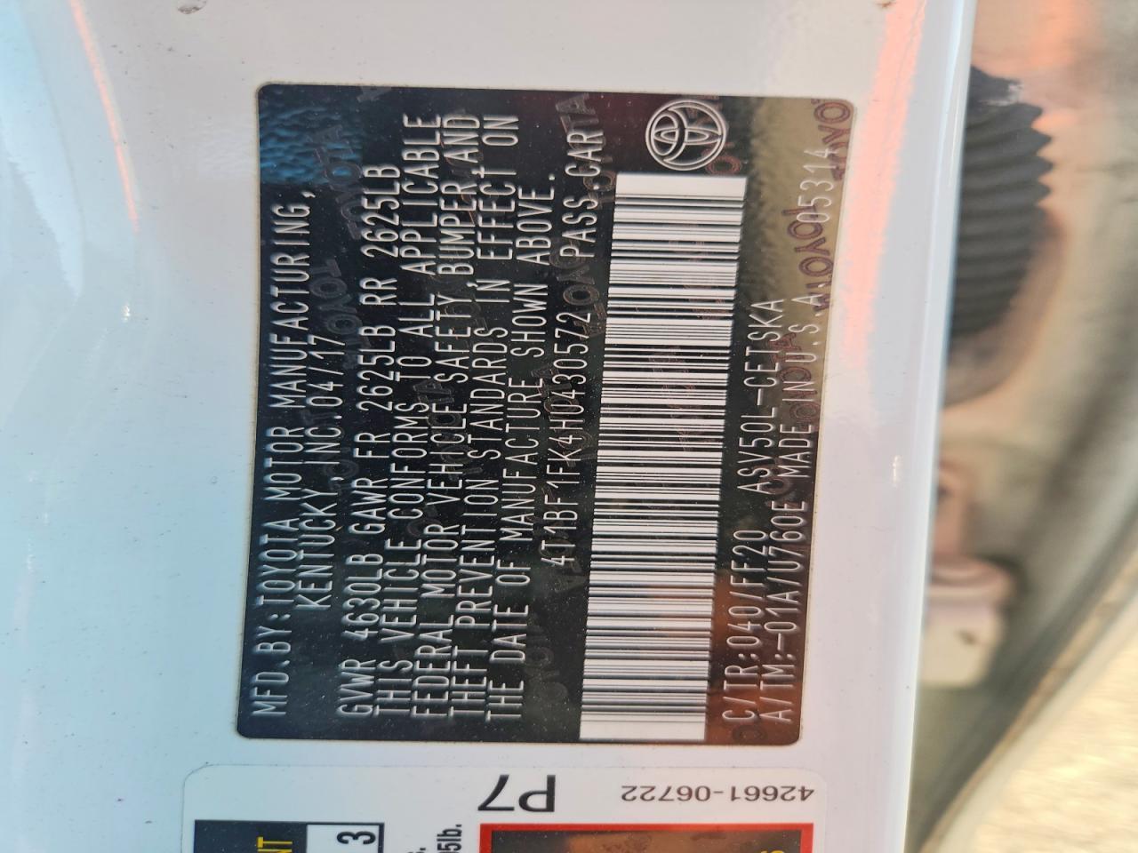 2017 TOYOTA CAMRY
