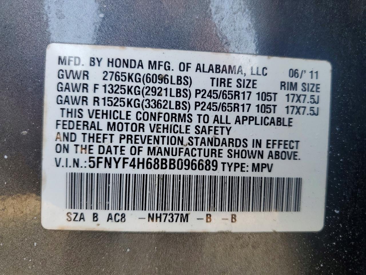 2011 HONDA PILOT