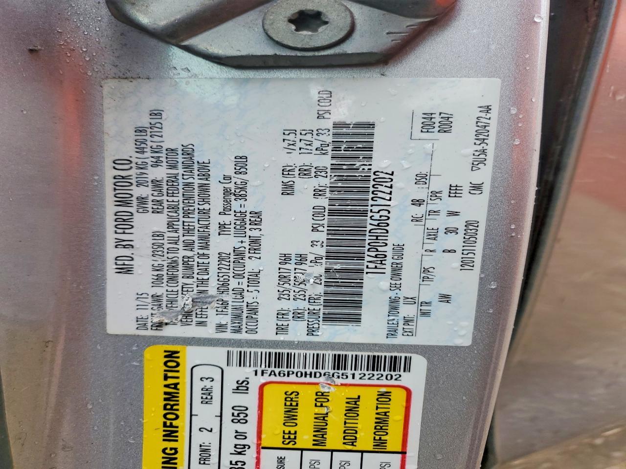 2016 FORD FUSION