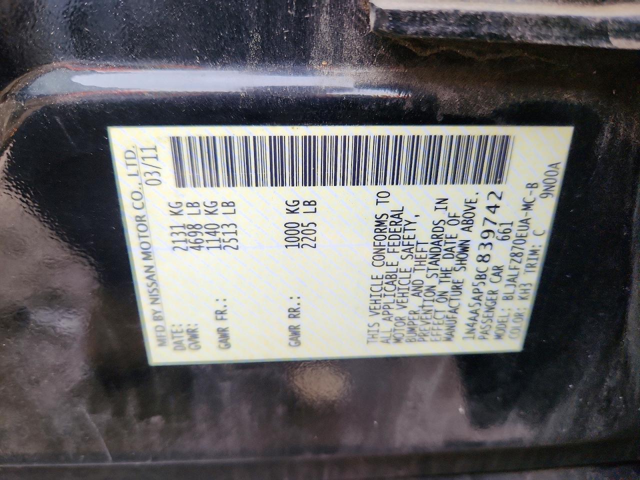 2011 NISSAN Maxima