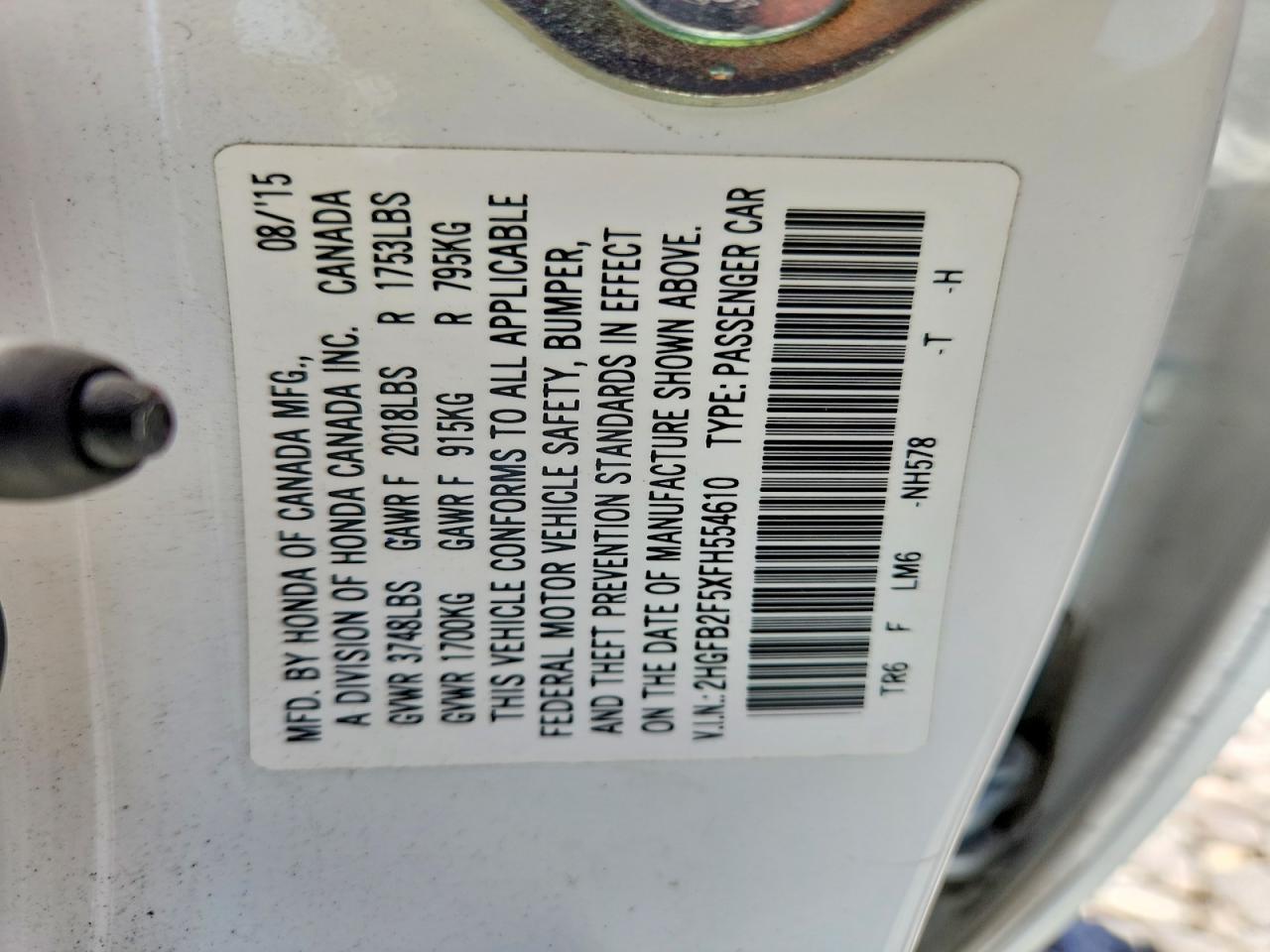 2015 HONDA CIVIC