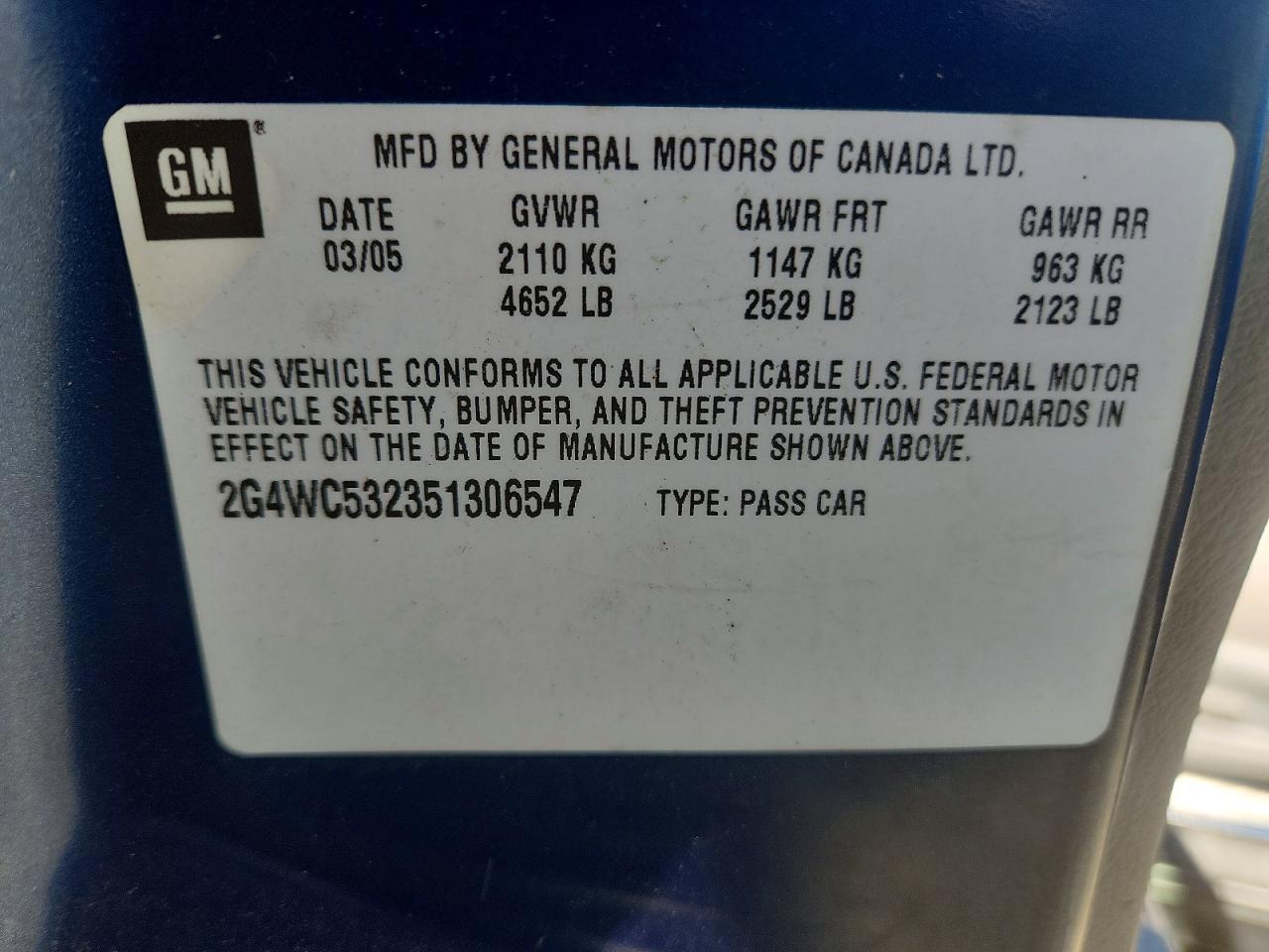 2005 BUICK LACROSSE