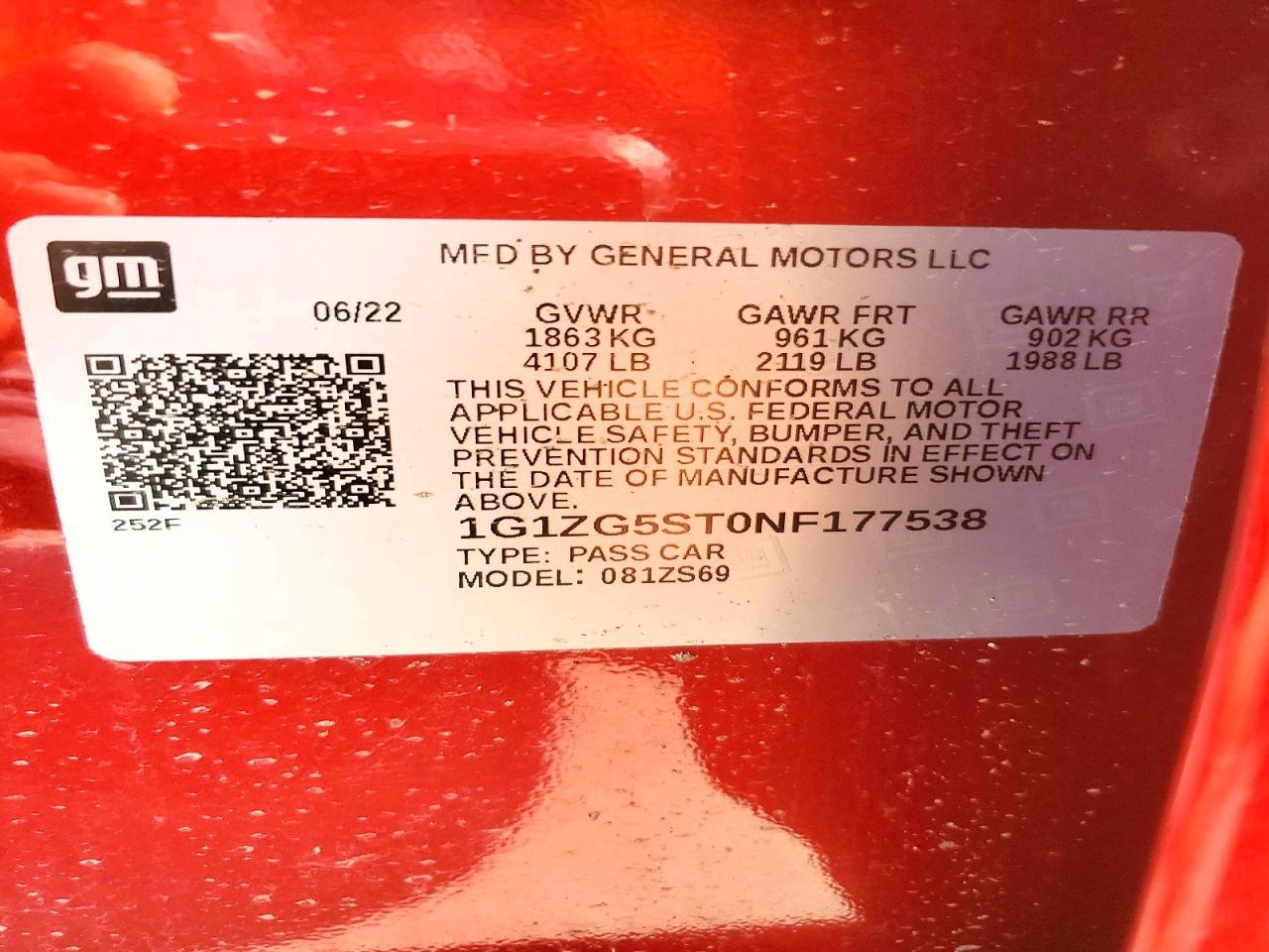 2022 CHEVROLET MALIBU