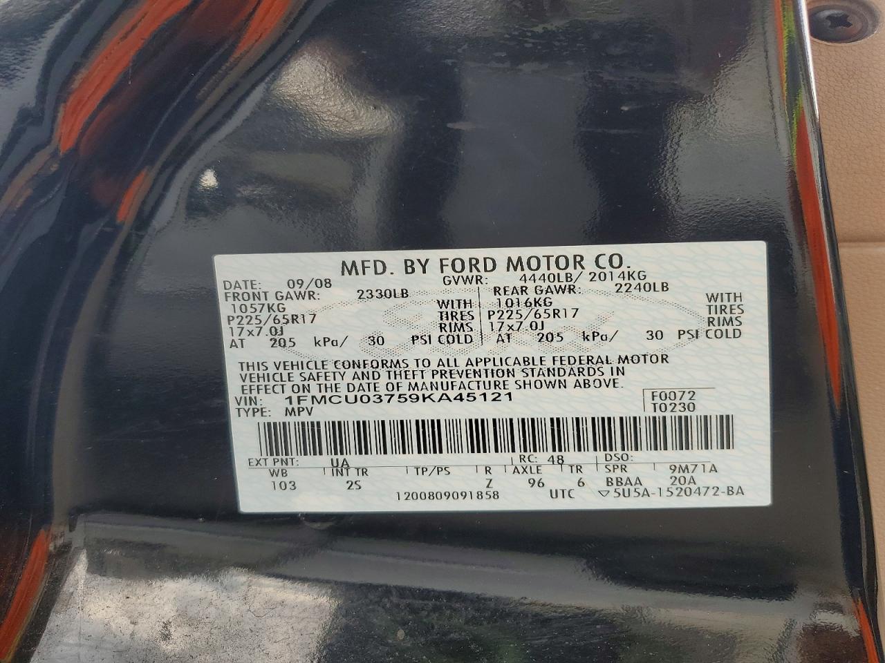 2009 FORD ESCAPE