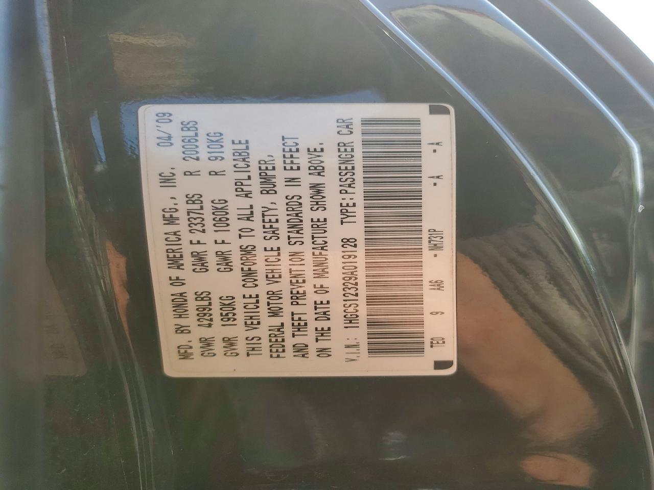 2009 HONDA ACCORD