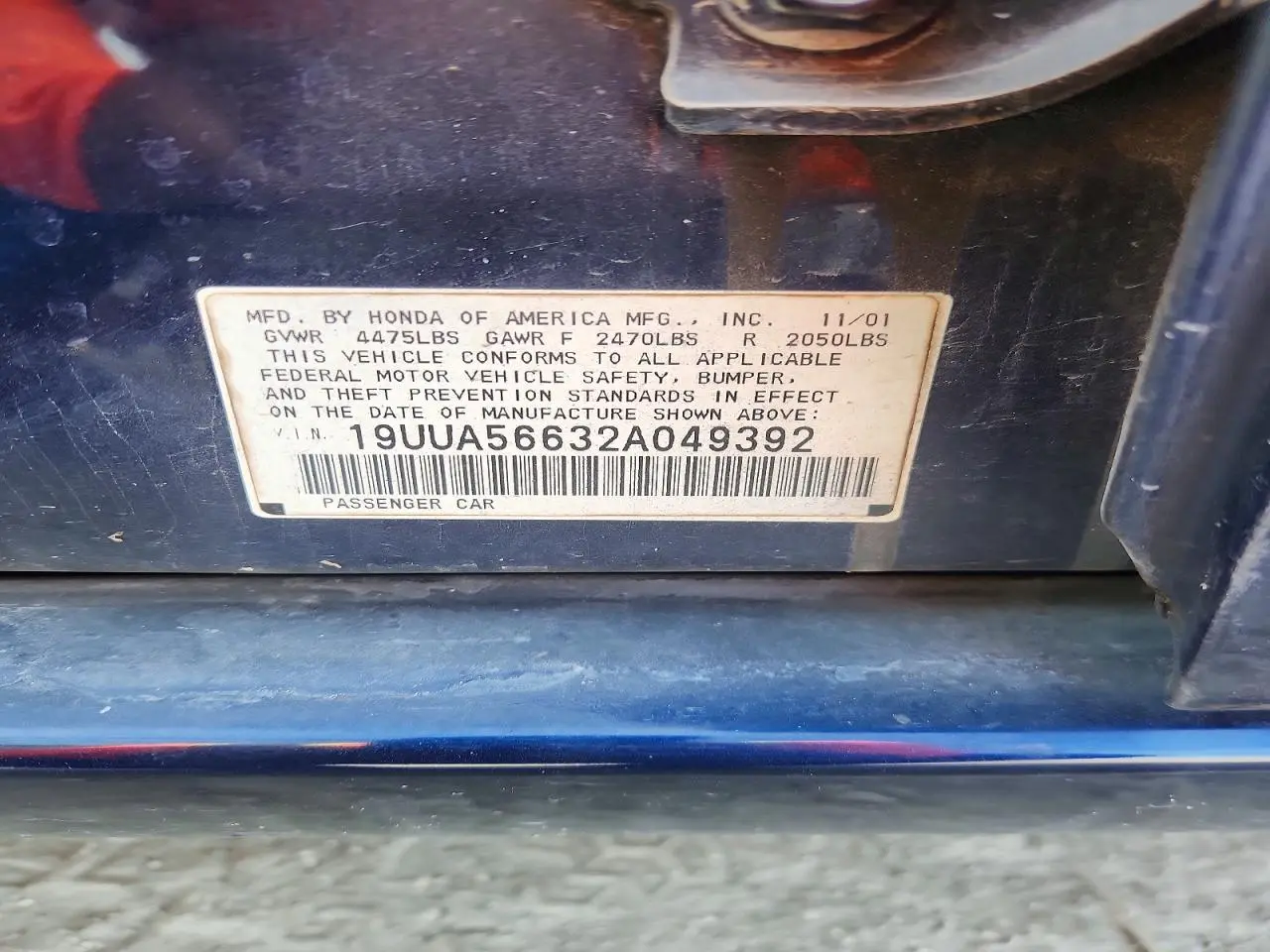 2002 ACURA TL