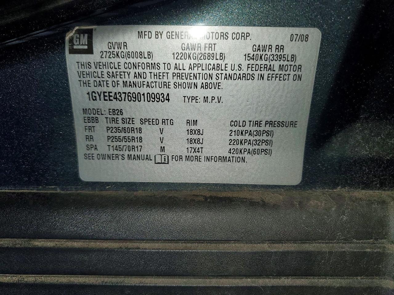 2009 CADILLAC SRX