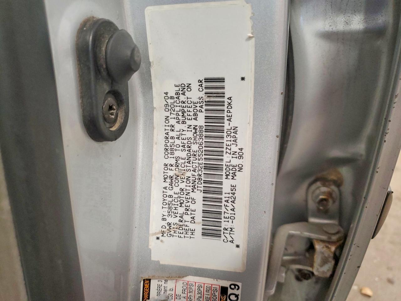 2005 TOYOTA COROLLA