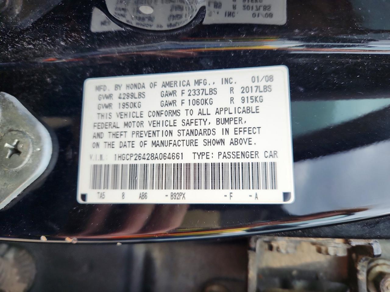 2008 HONDA ACCORD