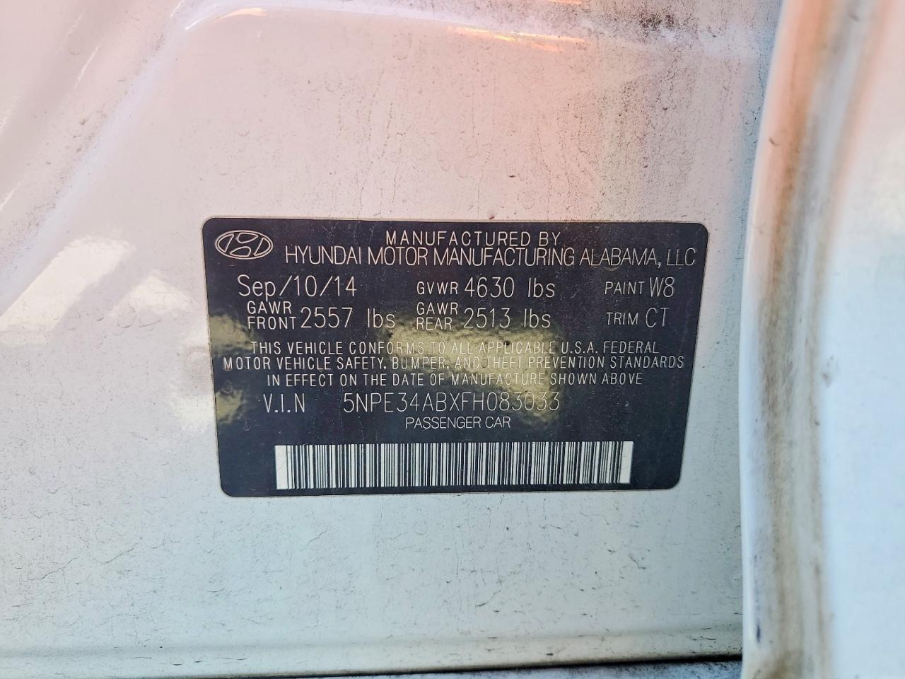 2015 HYUNDAI SONATA