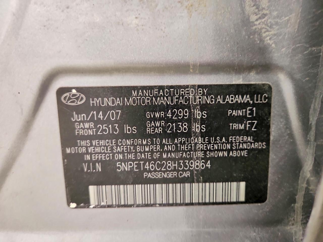 2008 HYUNDAI SONATA