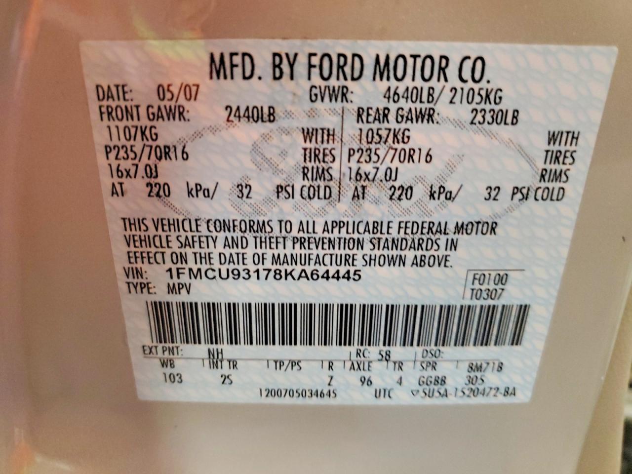 2008 FORD ESCAPE