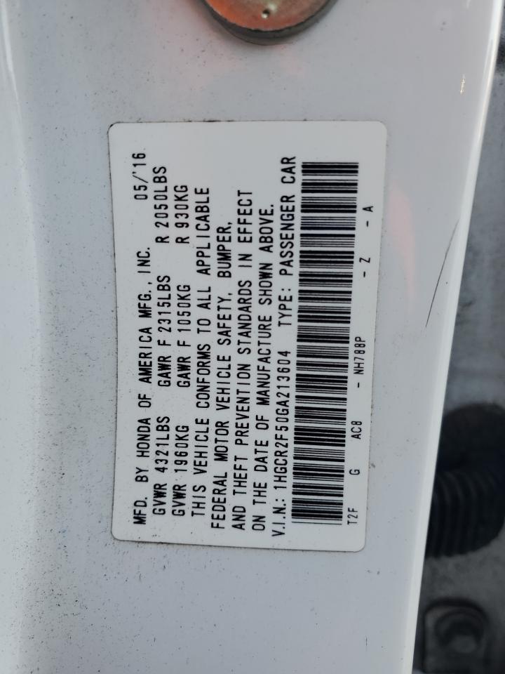 2016 HONDA ACCORD