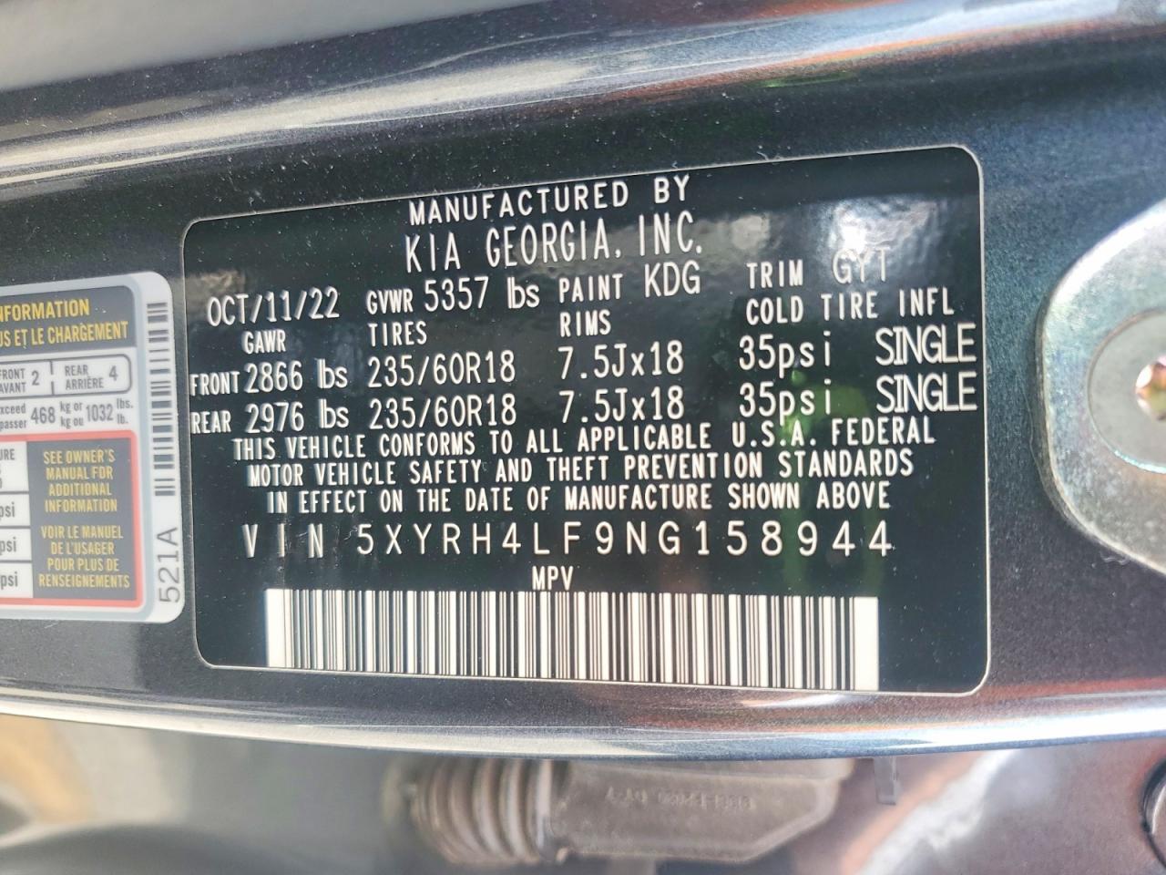 2022 KIA SORENTO