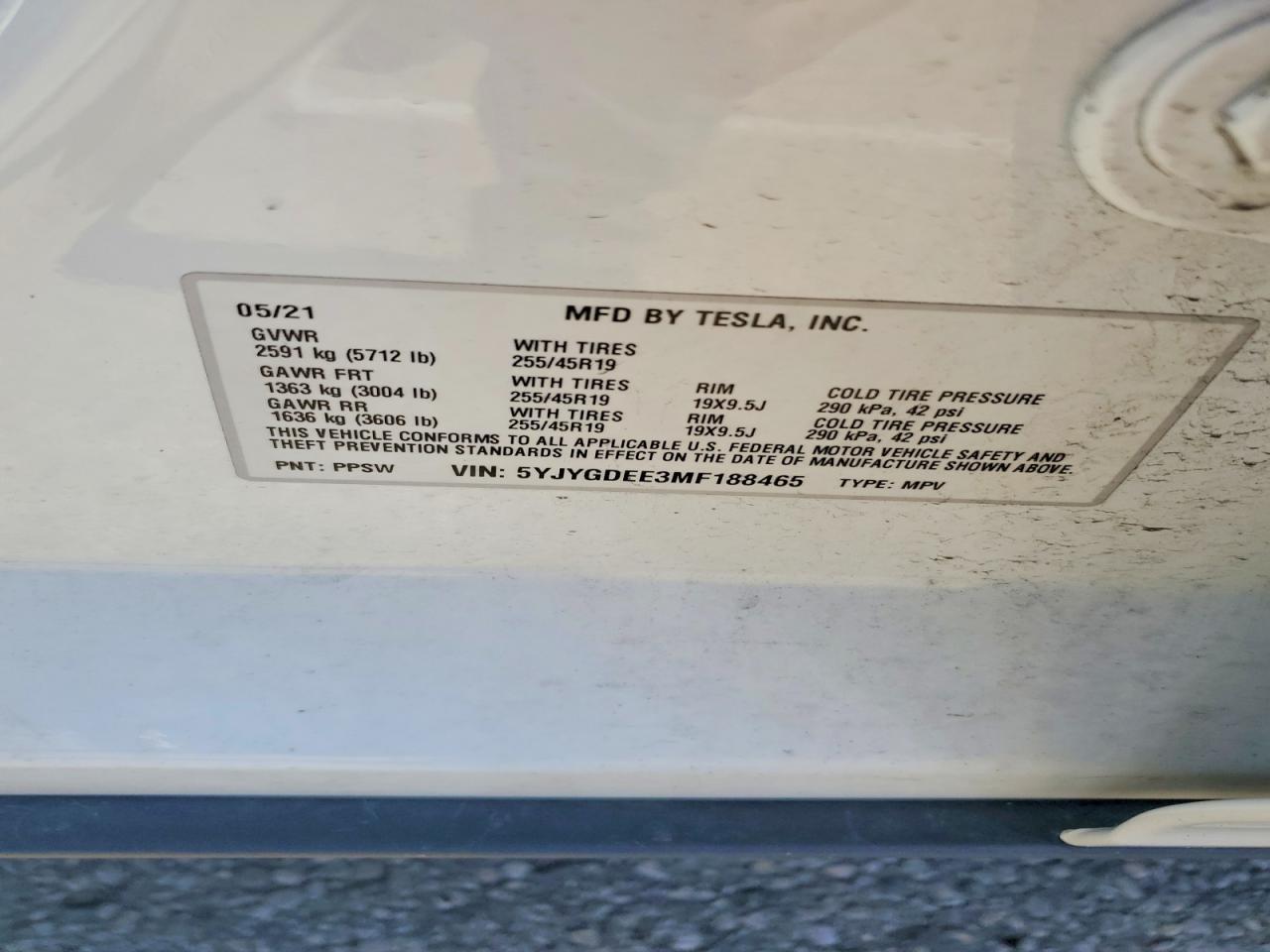 2021 TESLA MODEL Y