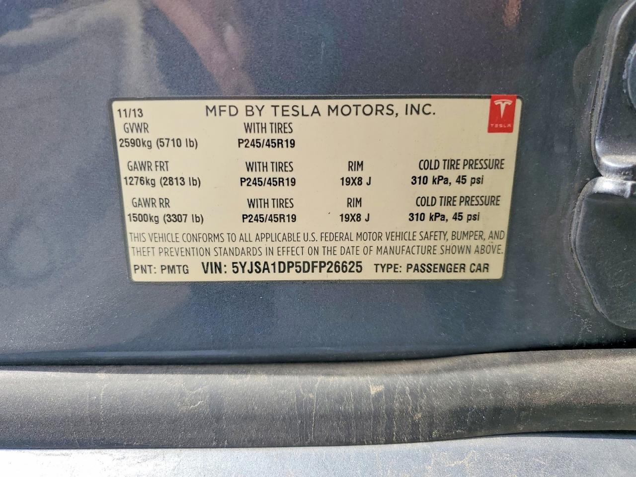 2013 TESLA MODEL S