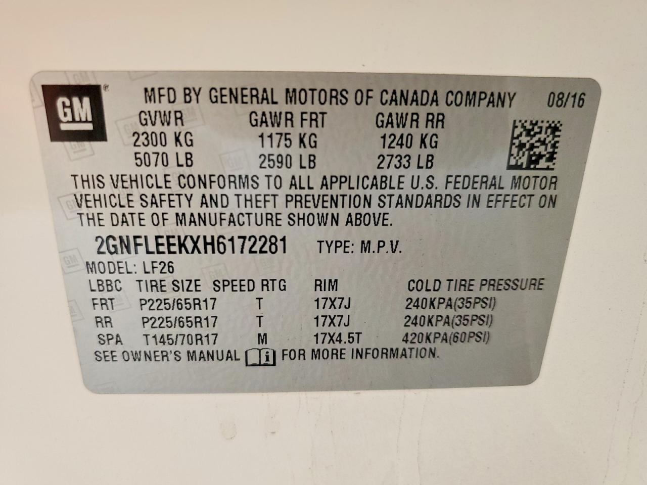2017 CHEVROLET EQUINOX
