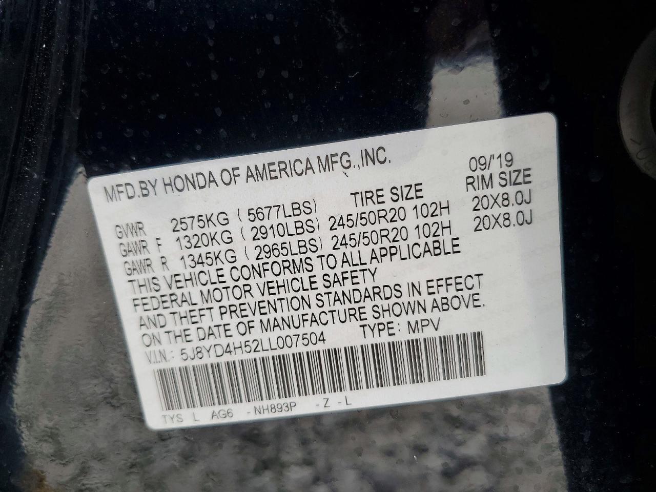 2020 ACURA MDX