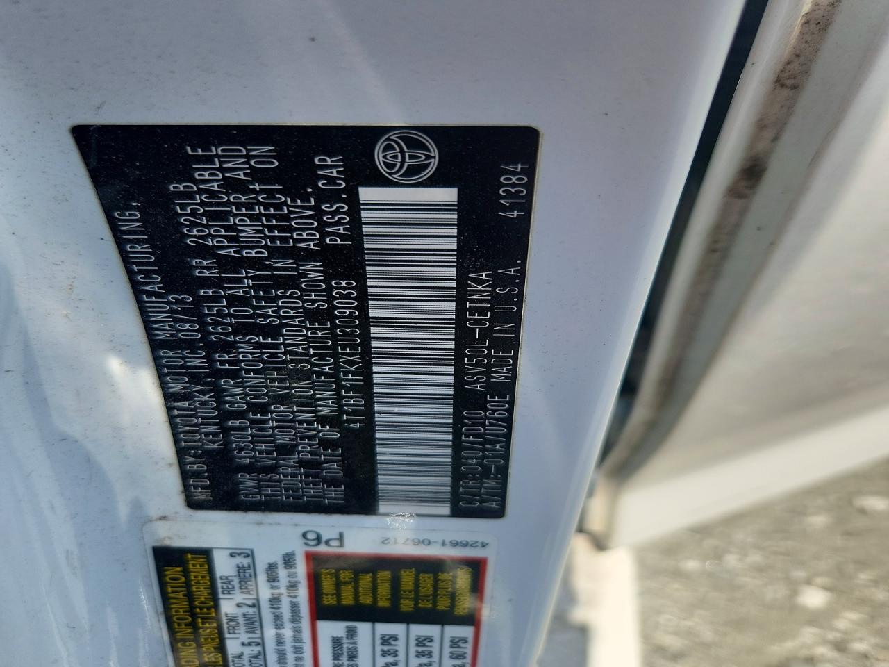 2014 TOYOTA CAMRY