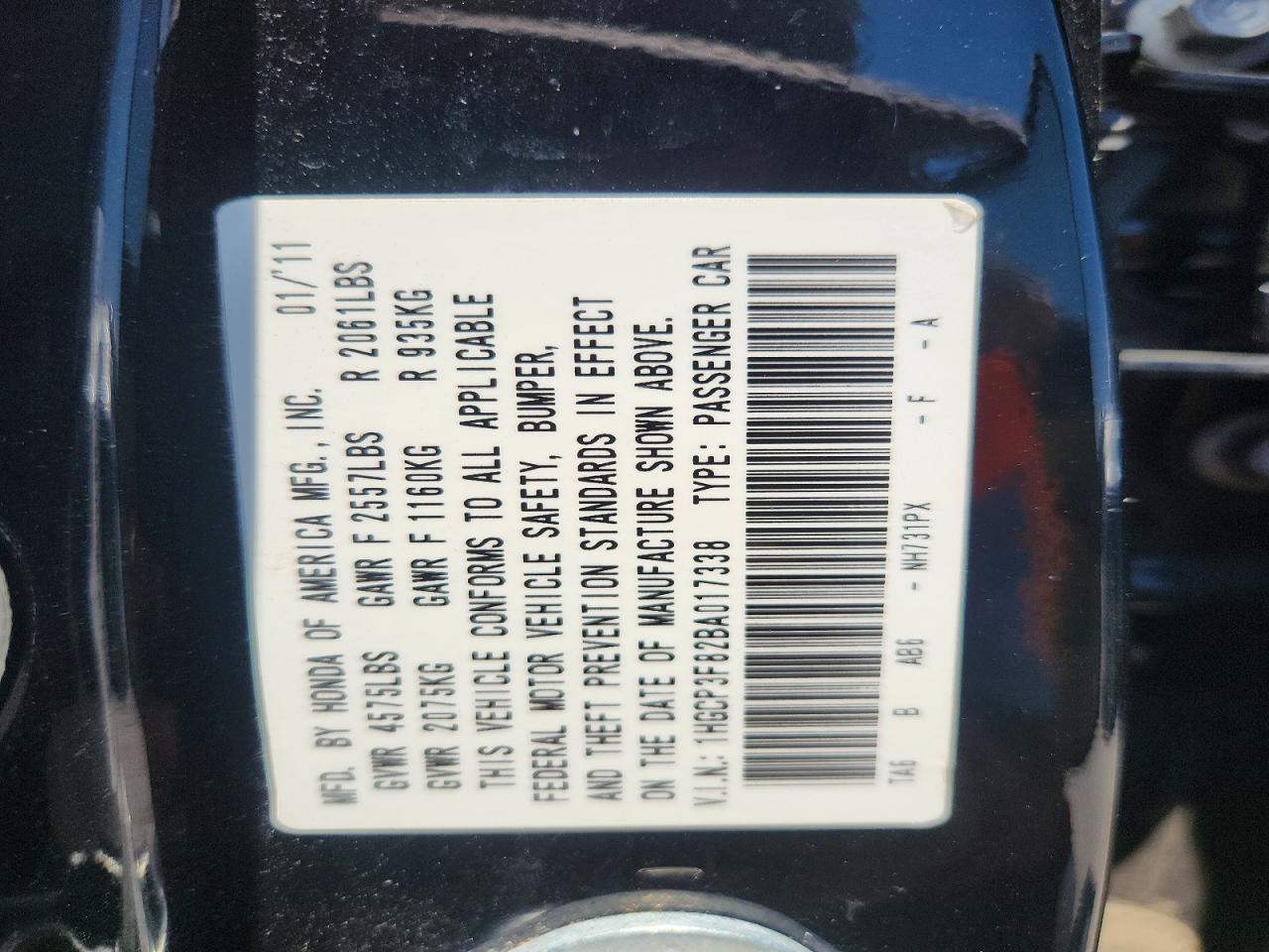 2011 HONDA ACCORD