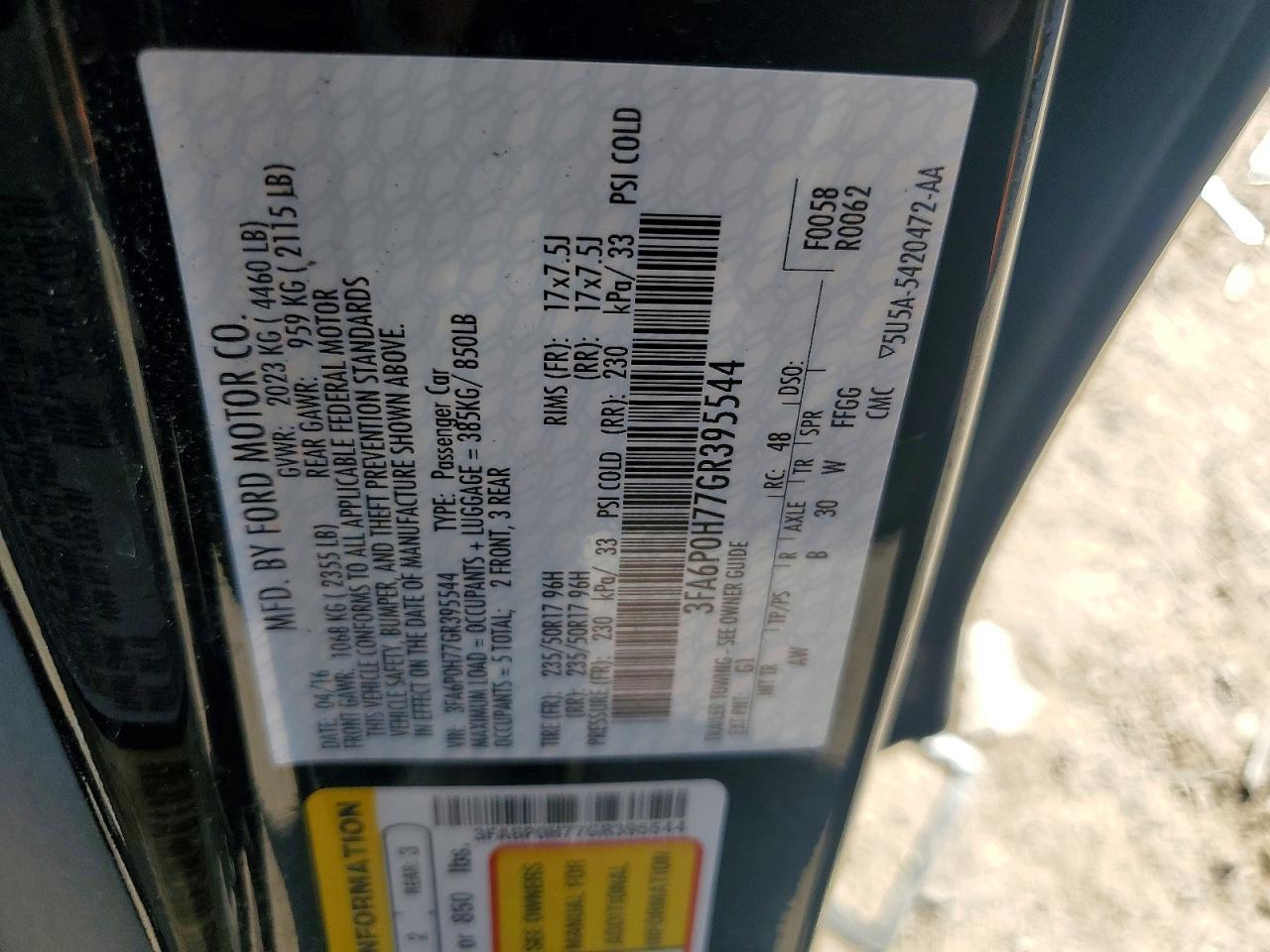 2016 FORD FUSION