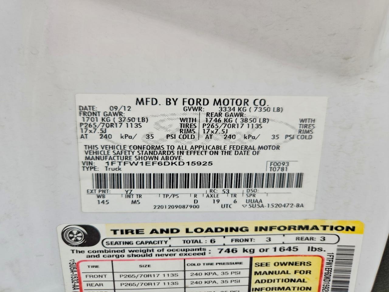 2013 FORD F-150 Lightning