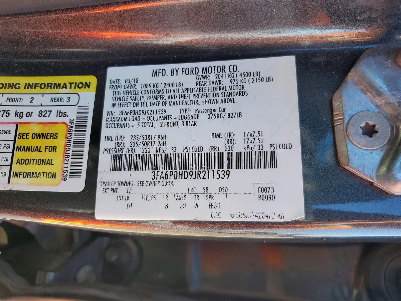 2018 FORD FUSION