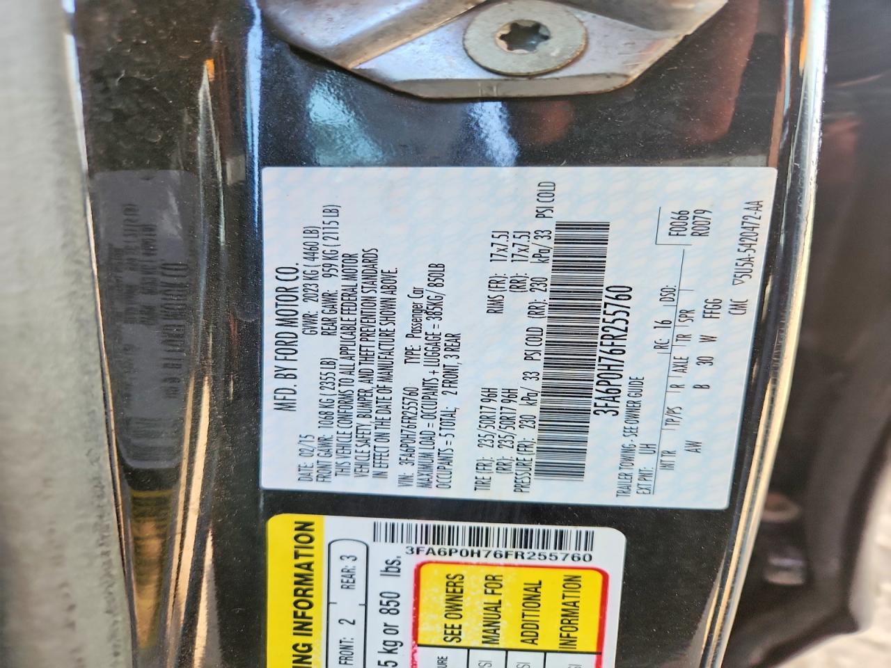 2015 FORD FUSION