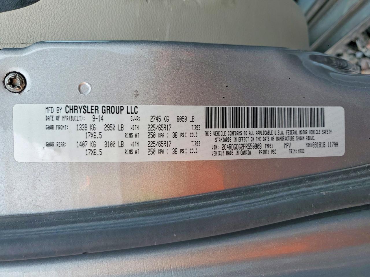 2015 DODGE GRAND CARAVAN