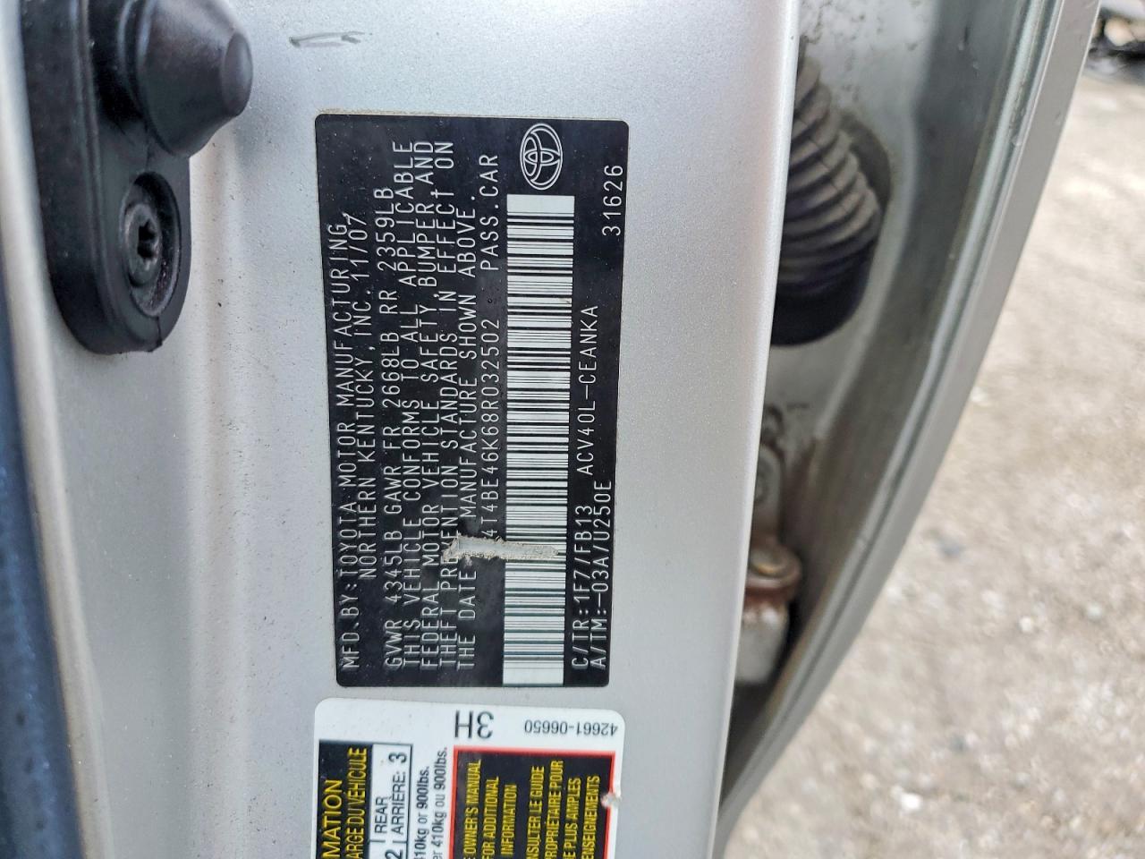 2008 TOYOTA CAMRY