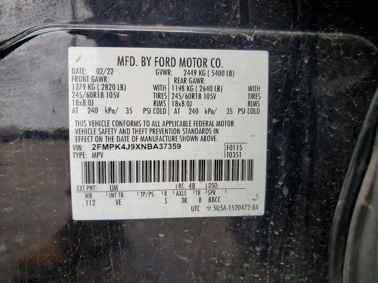 2022 FORD EDGE