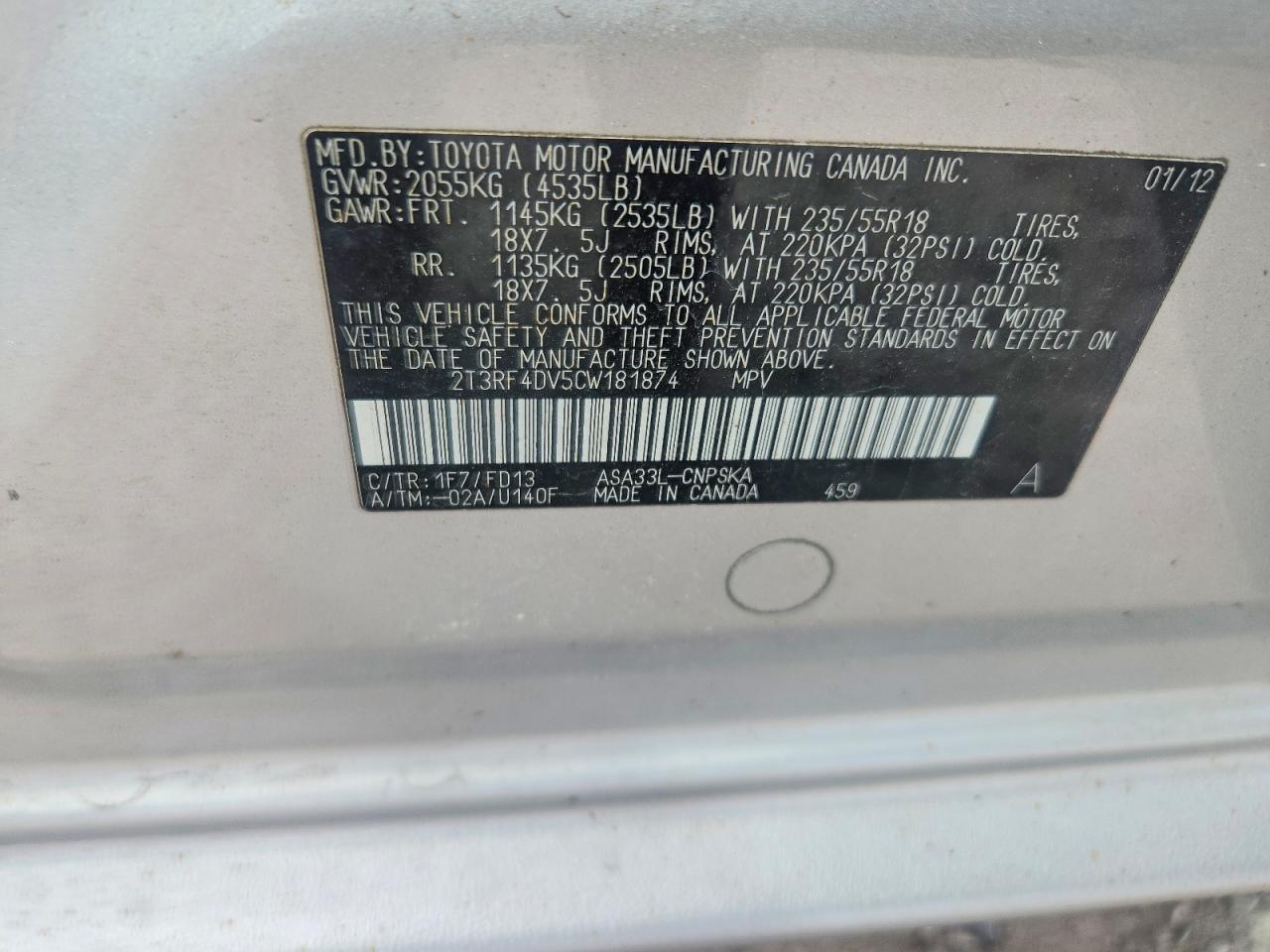 2012 TOYOTA RAV4