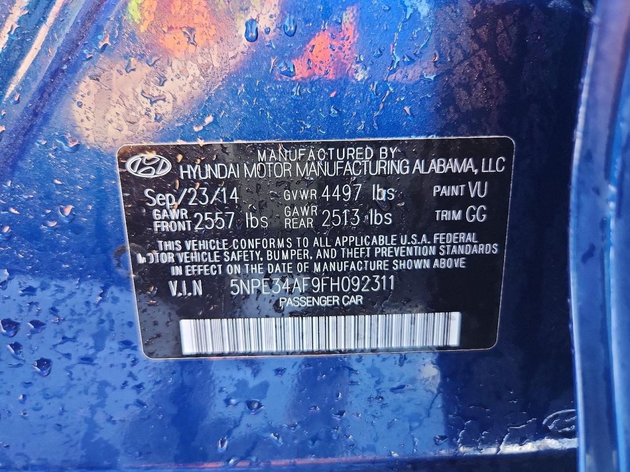 2015 HYUNDAI SONATA