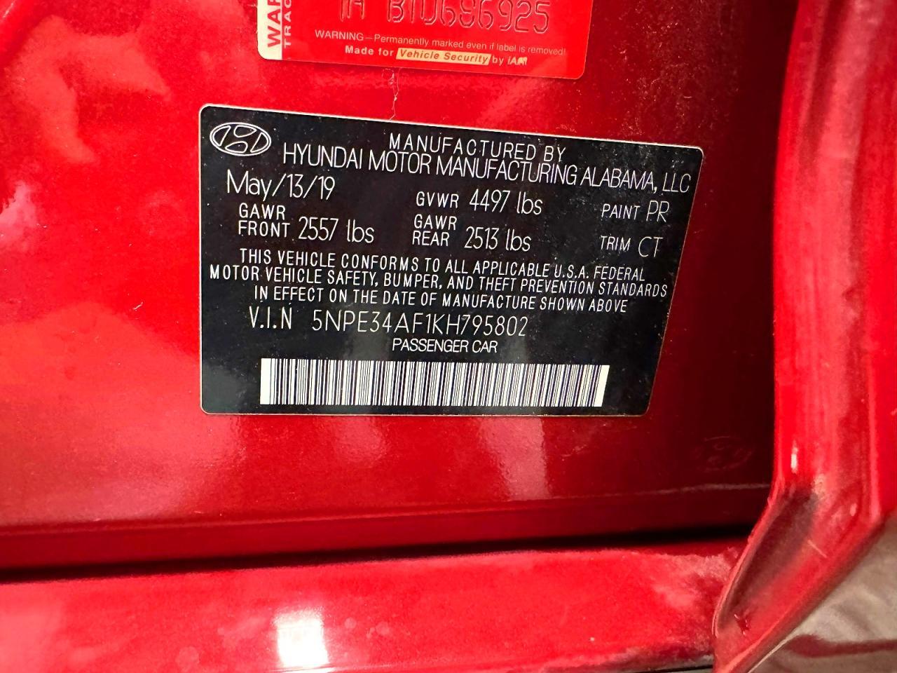 2019 HYUNDAI SONATA