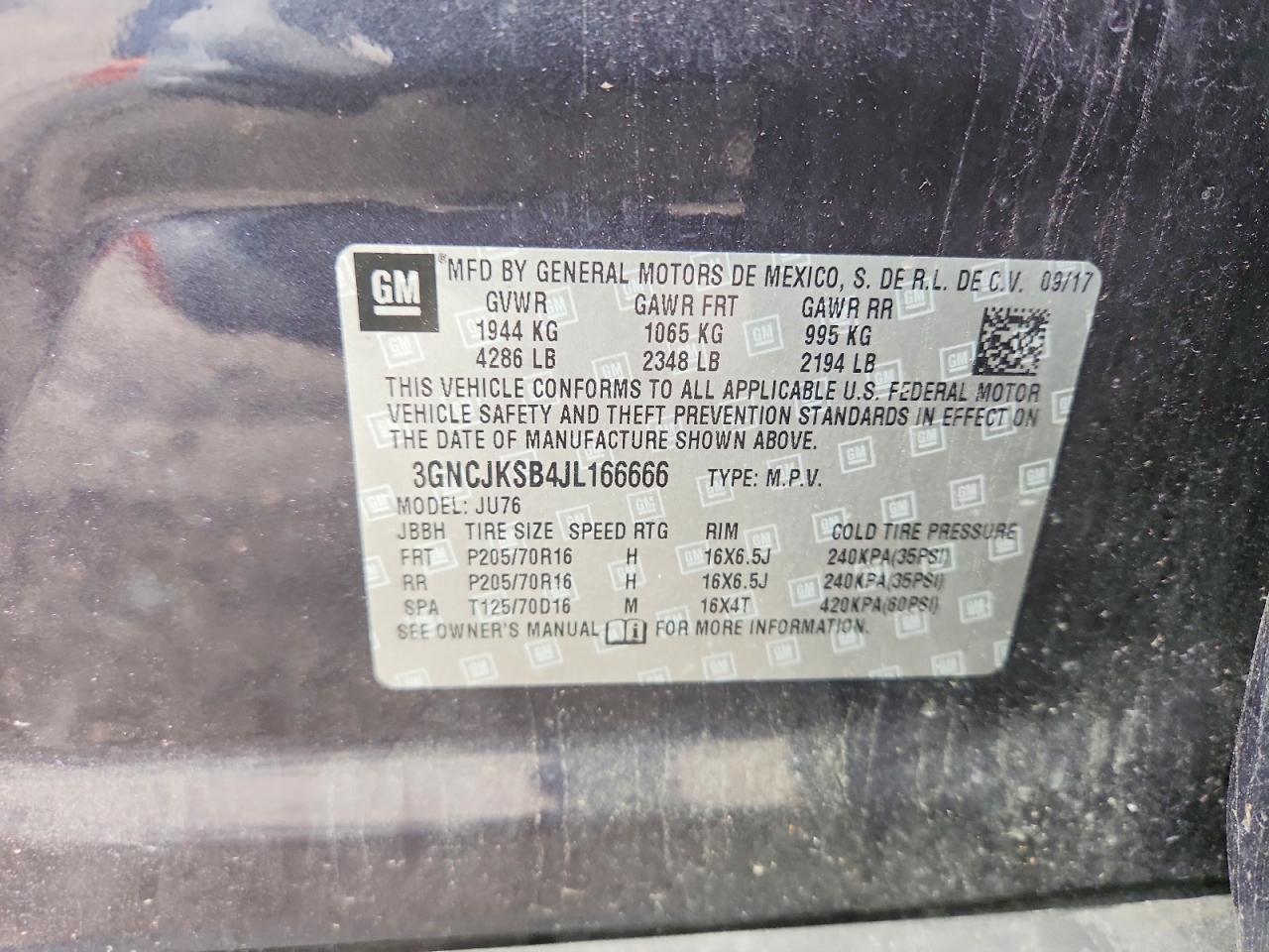 2018 CHEVROLET TRAX