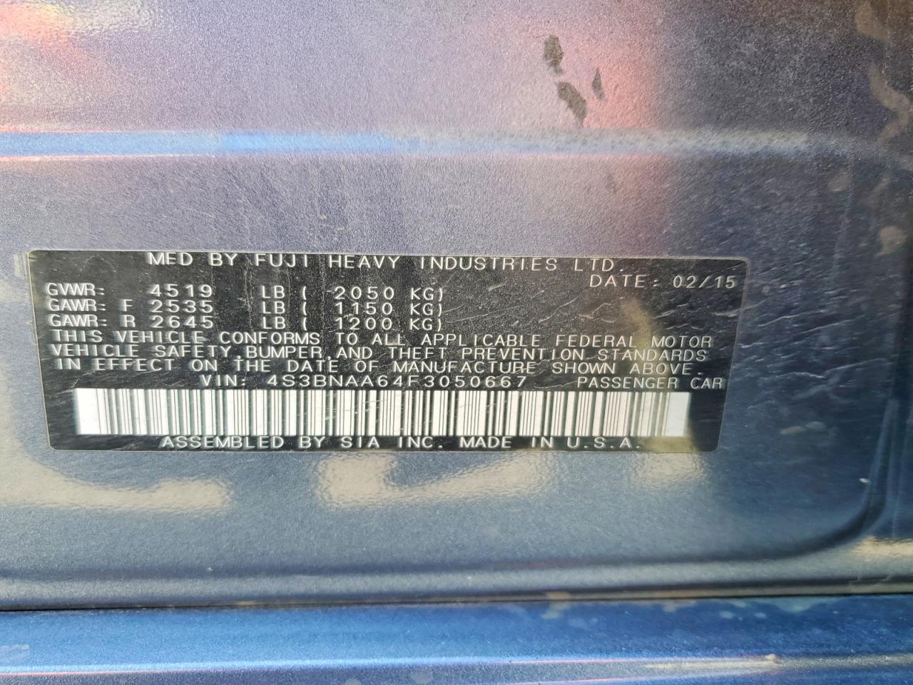 2015 SUBARU Legacy