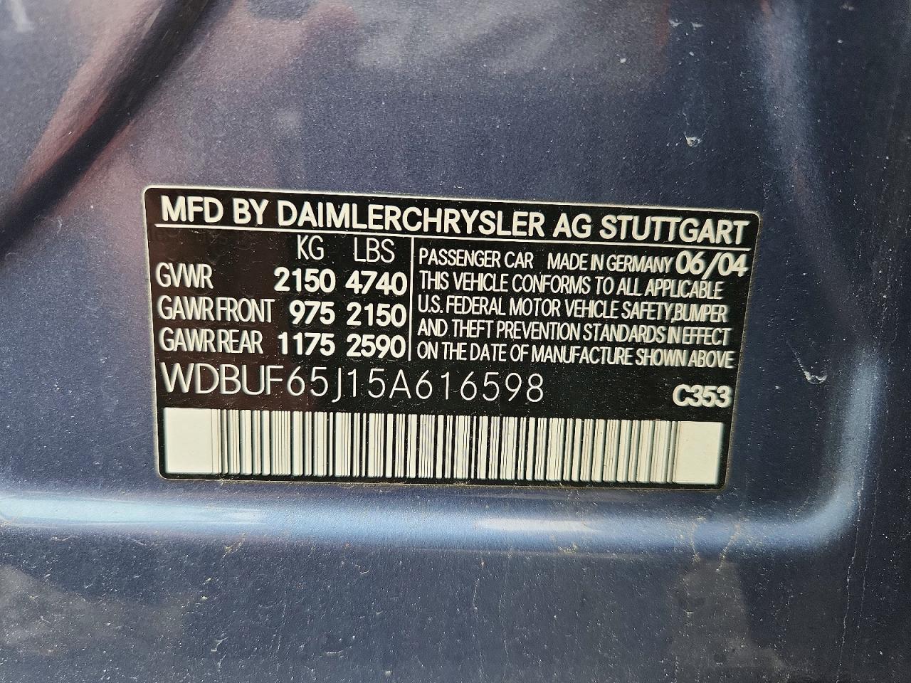 2005 MERCEDES-BENZ E-Class