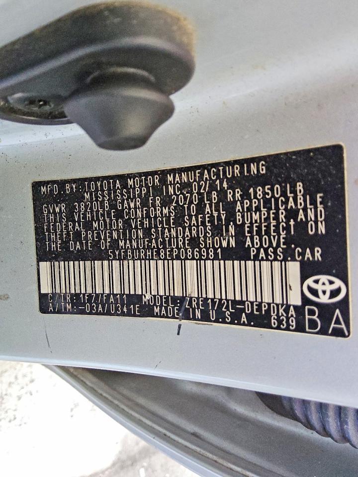 2014 TOYOTA COROLLA